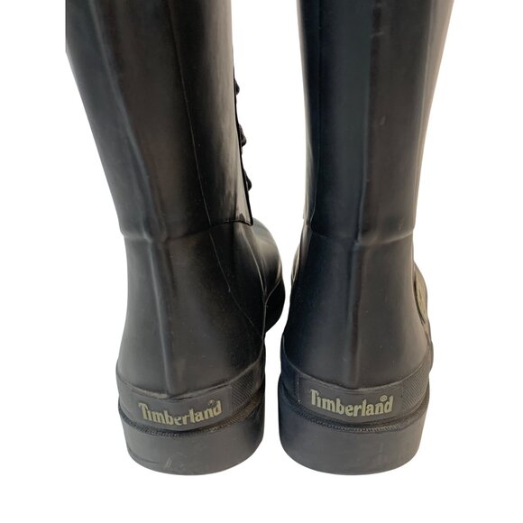 Timberland Womens Welfleet Black Rubber Tall Rain Mud Boots Size 8 B9025 - Picture 3 of 8